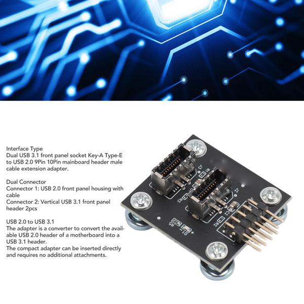 Imagem de Adaptador de soquete duplo USB 3.1 do painel frontal Yanmis para USB 2.0