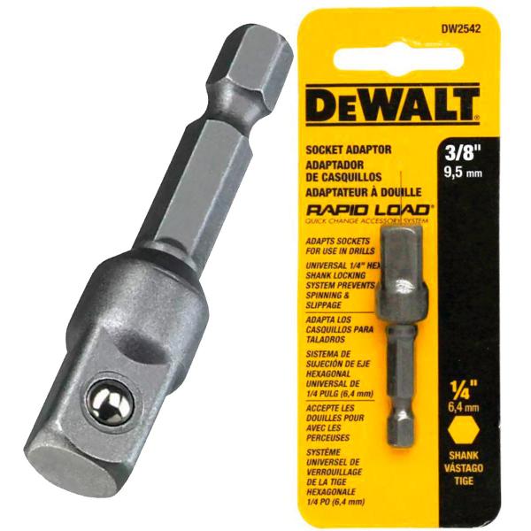 Imagem de Adaptador de Soquetes 3/8 para Parafusadeira 1/4 Cr-V Dewalt