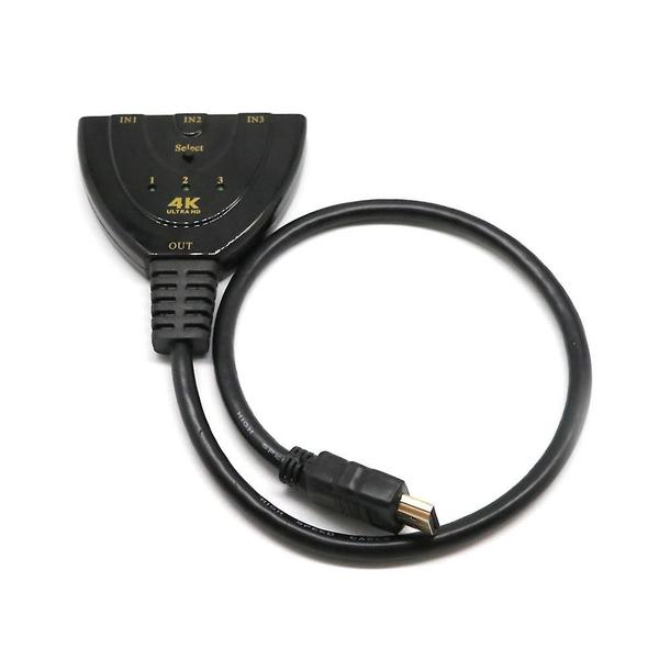 Adaptador de Switch HDMI 3 Portas com 4k*2k e Switcher de Splitter 3 em 1 - HUOGUO Imagem de Adaptador de Switch HDMI 3 Portas com 4k*2k e Switcher de Splitter 3 em 1