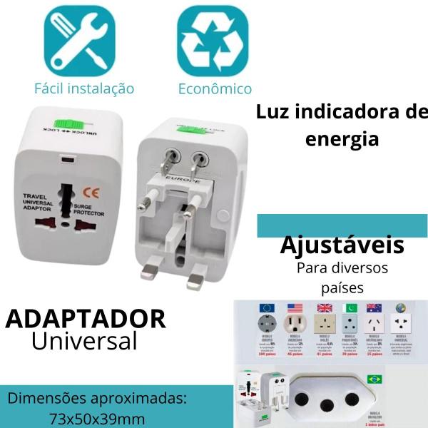 Imagem de Adaptador de Tomada Premium para Viagem Internacional com Bivolt