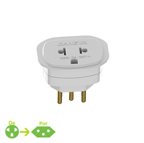 Imagem de Adaptador De Tomada Universal 2p+t 10a 1661 Branco - Daneva