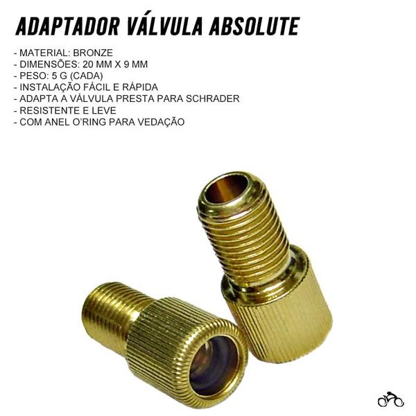 Imagem de Adaptador de Válvula Presta para Válvula Schrader Absolute Mtb Speed