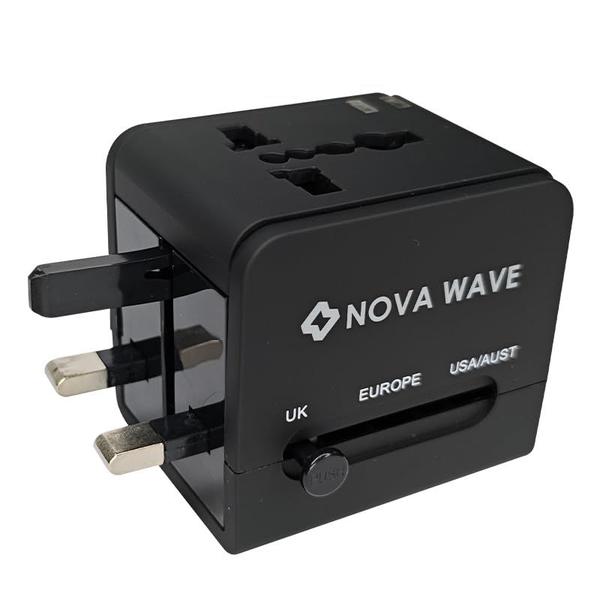 Imagem de Adaptador de viagem universal NOVA WAVE NW606-1 - Preto