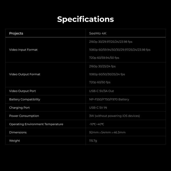 Imagem de Adaptador de vídeo Accsoon SeeMO 4K HDMI para iOS com transmissão ao vivo