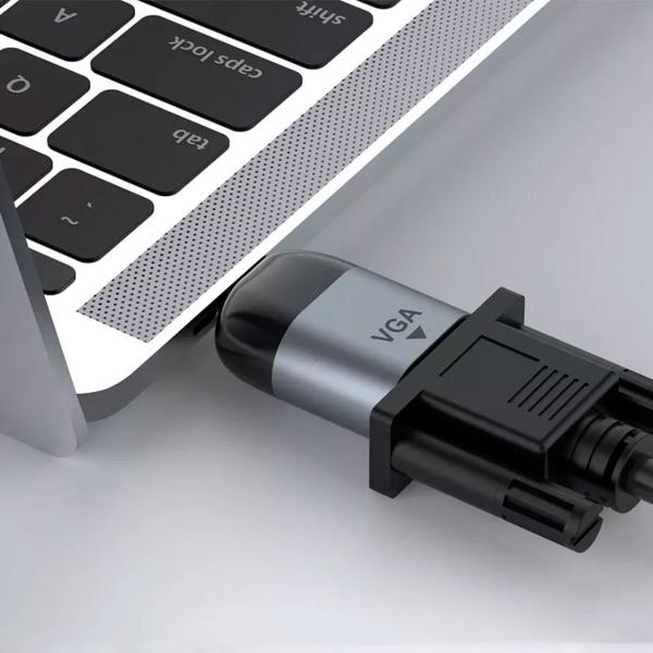 Imagem de Adaptador de Video VGA para USB-C Celular Notebook Monitor