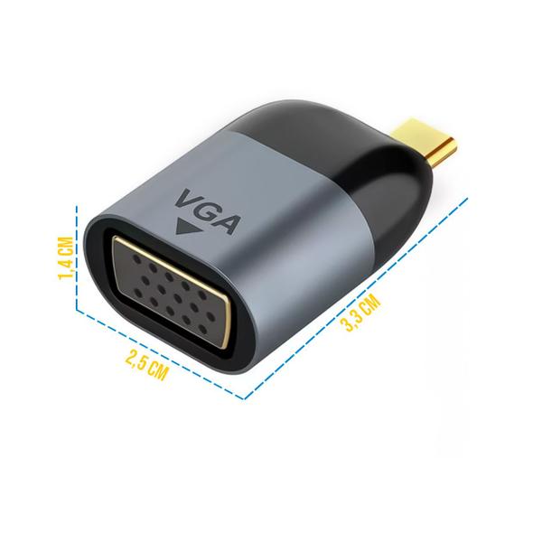 Imagem de Adaptador de Video VGA para USB-C Celular Notebook Monitor