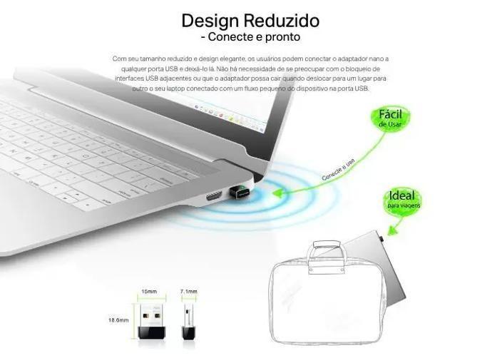 Imagem de Adaptador De Wifi Para Pc Tp Link 150Mbps Garantia E