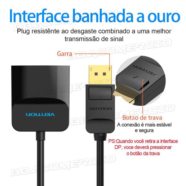 Imagem de Adaptador Displayport DP para HDMI Monitor TV Projetor 1080P