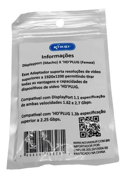 Imagem de Adaptador Displayport Fca-Dp3 Para Hdmi Plug Kp-5043 Knup