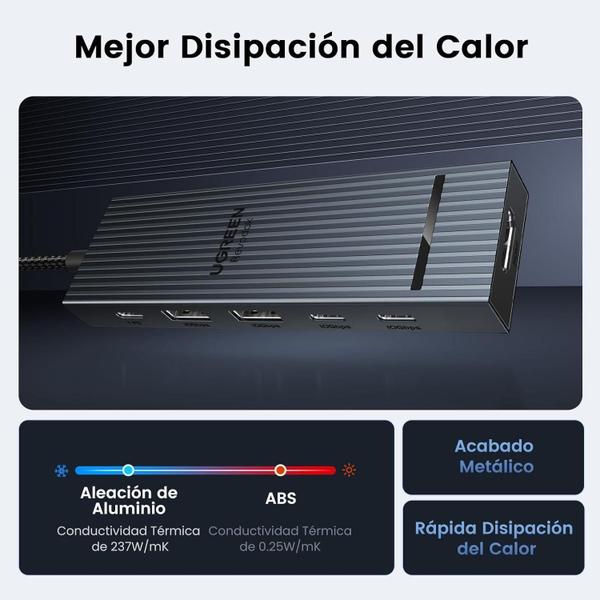 Imagem de Adaptador Docking Hub Usb C Usb-A 3.2 10 Gbps - Cinza Escuro