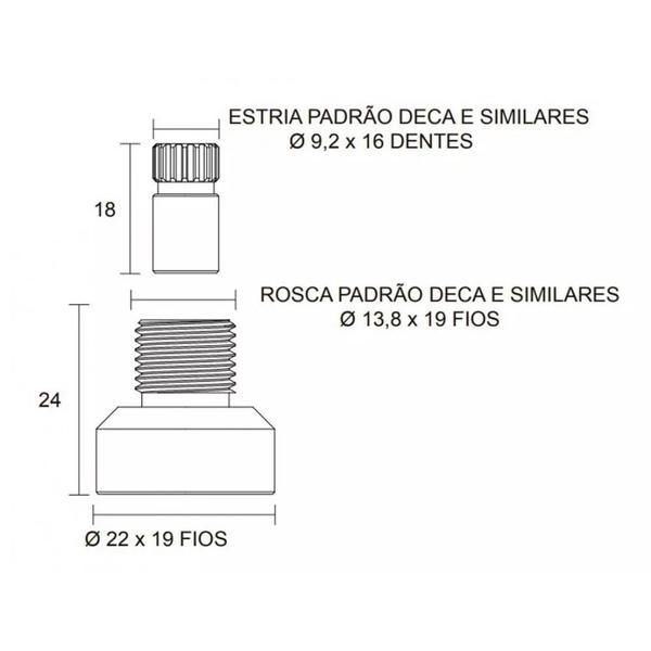 Imagem de Adaptador Docol/Fani Acabamento 1/2 3/4 E 1 1/2 507 Fani