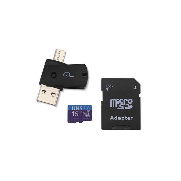 Imagem de Adaptador Dual para Celular e USB com SD 16gb Classe 10