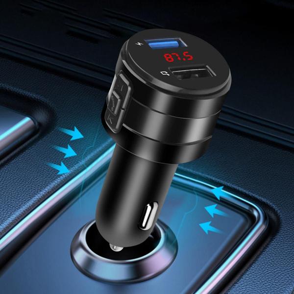 Imagem de Adaptador Dual Usb In-car Sem Fio Bluetooth Carregador Usb Rápido Mãos Livres Transmissor Bluetooth