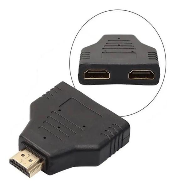 Imagem de Adaptador Duplicador De Sinal Duplo Imagem Hdmi 1 A 2 Saídas