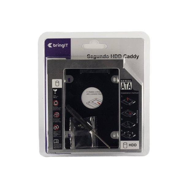 Adaptador Dvd P/ Hd Ou Ssd Sata Notebook Drive Caddy 12,7mm - bringIT Imagem de Adaptador Dvd P/ Hd Ou Ssd Sata Notebook Drive Caddy 12,7mm