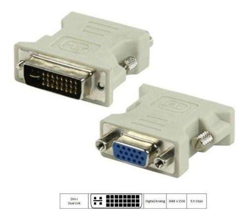 Imagem de Adaptador Dvi-i 24+5 Pinos Macho P/ Vga 15 Pinos Femea