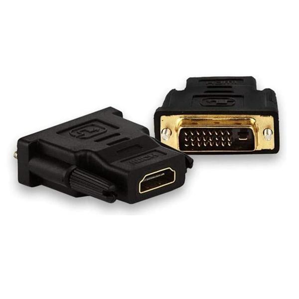 Imagem de Adaptador dvi macho 24+1 pinos para hdmi femea dex dh10 para monitor placa de vídeo computador