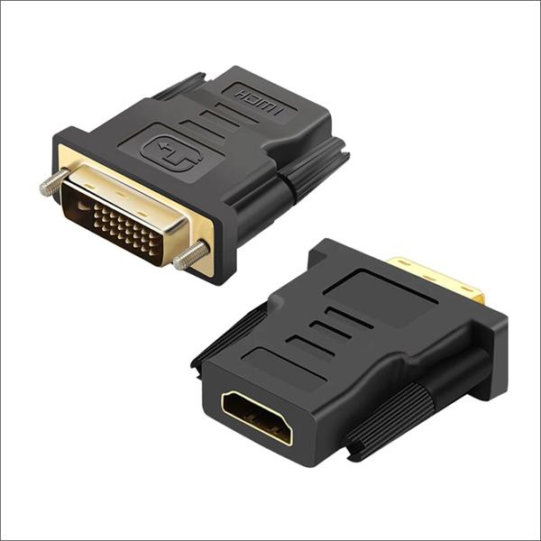 Imagem de Adaptador DVI Para HDMI conector com contatos banhados para monitores CRT LED LCD digitais computadores desktop notebooks Laptop Projetor