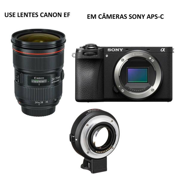 Imagem de Adaptador Eletronico De Lente Canon Ef Em Câmeras Sony E Aps-c