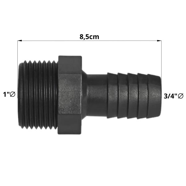 Imagem de Adaptador Espigão Com Rosca Externa 1" Para 3/4" Para Mangueira  Kaztec  Kit 05 Un