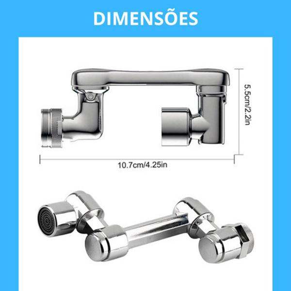 Imagem de Adaptador Extensor de Torneira Giratório Bico Articulado Flexível e Prático