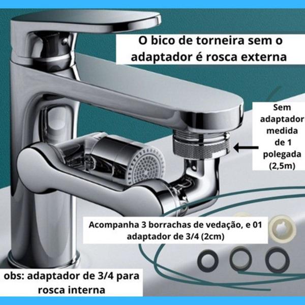 Imagem de Adaptador Extensor de Torneira Giratório Bico Articulado Flexível e Prático