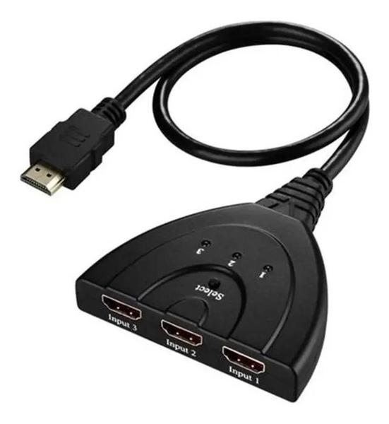 Imagem de Adaptador Extensor Switch Hub Divisor Hdmi 3 Portas Saídas