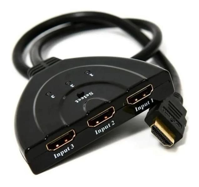 Imagem de Adaptador Extensor Switch Hub Divisor Hdmi 3 Portas Saídas