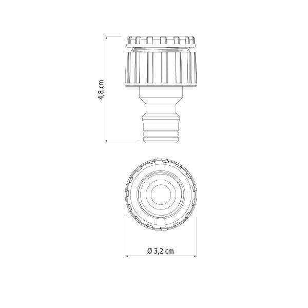 Imagem de Adaptador Fêmea Rosca Externa de 3/4" e Redução para 1/2" Tramontina