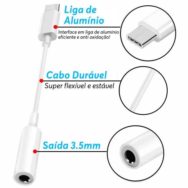 Imagem de Adaptador Fone Ouvido Usb Tipo C P2 S20 S21 S22 Plus Ultra