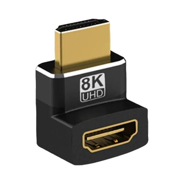 Imagem de Adaptador HDMI 2.1 8K - Conversor de Ângulo Reto Macho para Fêmea