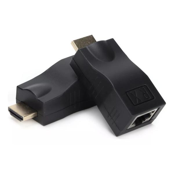 Imagem de Adaptador Hdmi 3d Cabo De Rede Utp Rj45 Cat5 6 Lan Ate 30m