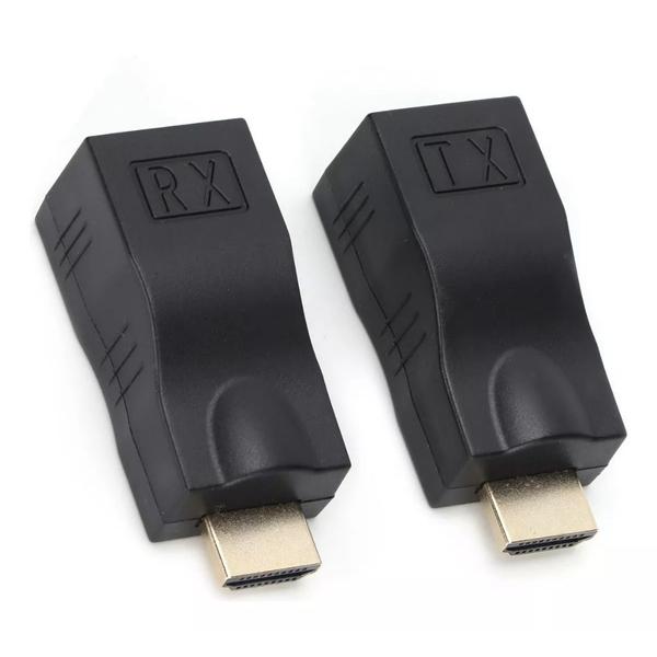 Imagem de Adaptador Hdmi 3d Cabo De Rede Utp Rj45 Cat5 6 Lan Ate 30m