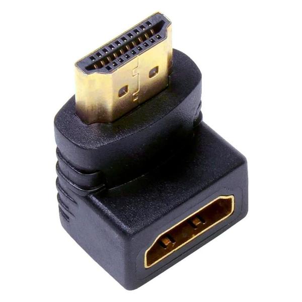 Imagem de Adaptador Hdmi Fêmea Para Hdmi Macho 90 Graus Em L , Fixo