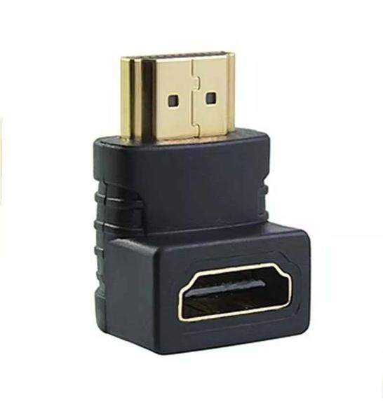 Imagem de Adaptador Hdmi Macho X Hdmi Femea (90 Graus Para Cima )