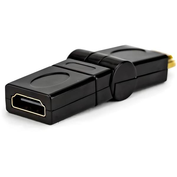 Imagem de Adaptador Hdmi Macho X Hdmi Fêmea Dobrável, Rotativo Em 360