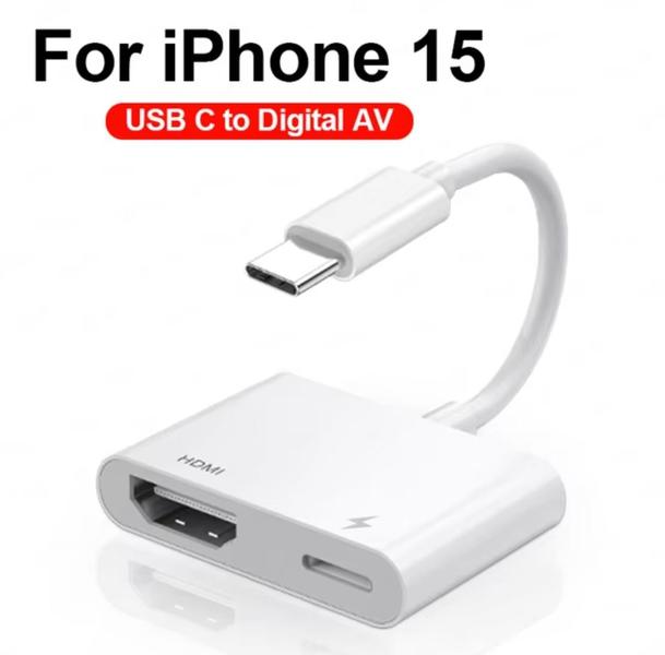 Imagem de Adaptador Hdmi OTG para iPhone 15 carregador hdmi usb c