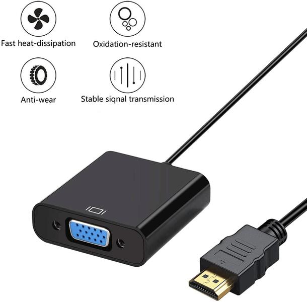 Imagem de Adaptador HDMI para VGA DigitConvert banhado a ouro macho para fêmea