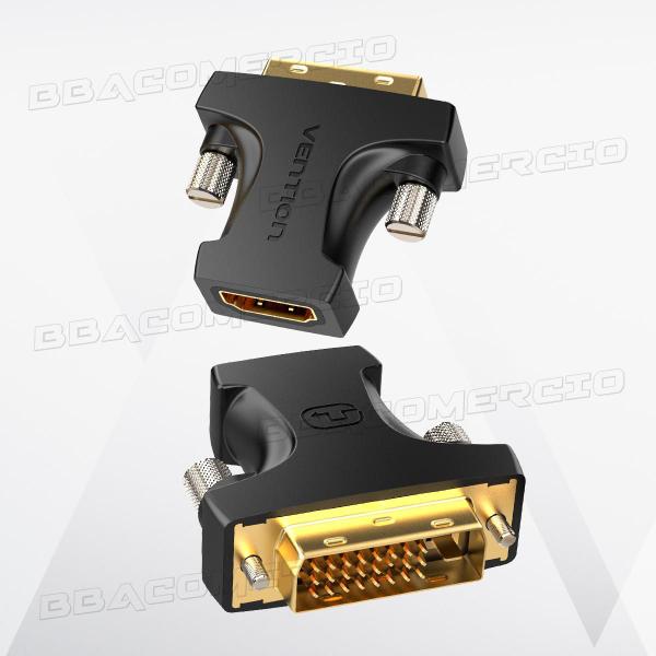 Imagem de Adaptador HDMI x DVI-D Conversor HDMI Femea DVI Macho HD