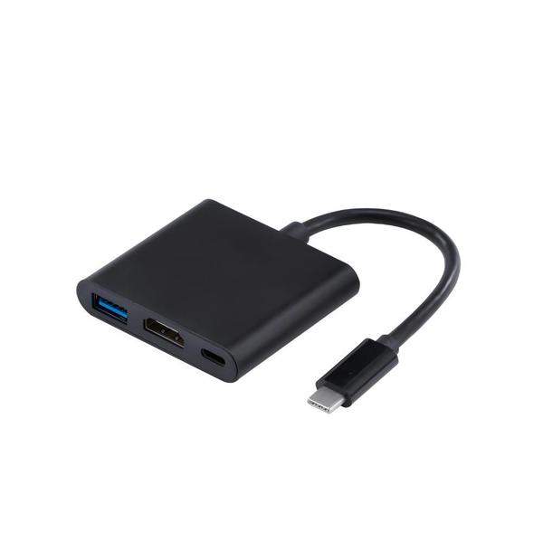 Imagem de Adaptador HUB 3 em 1 tipo C USB 3.0 HDMI TV PC