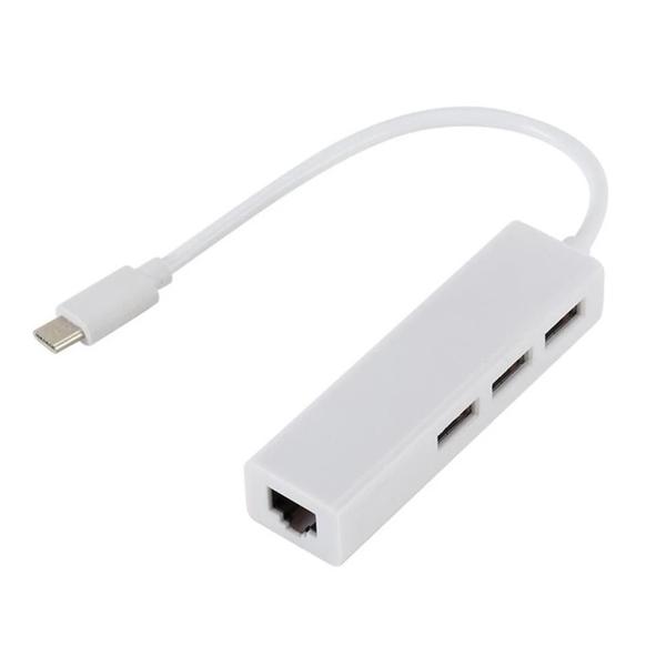 Imagem de Adaptador HUB Tipo C 3.1 Thunderbolt com 3 Portas USB + Porta Lan Rede Internet