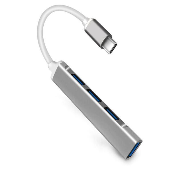 Imagem de Adaptador HUB tipo C para USB 3.0 Cabo de 4 portas cinza escuro