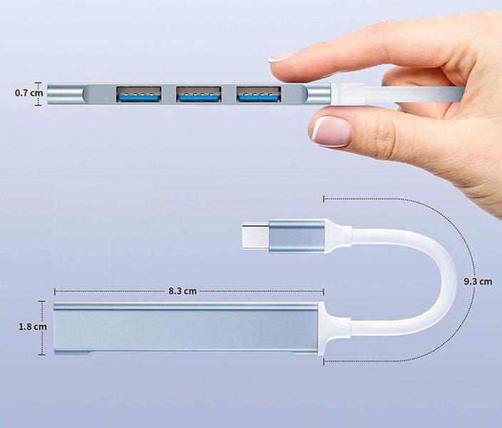 Imagem de Adaptador Hub Usb C 4 Em 1 Multifuncional 