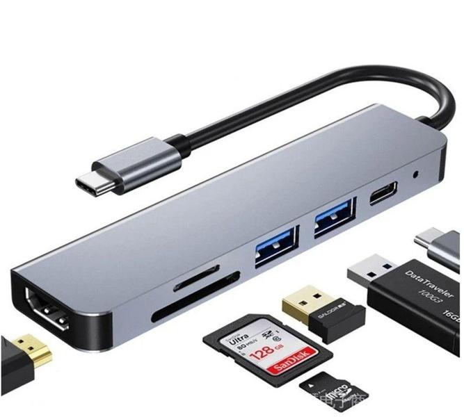 Imagem de Adaptador Hub Usb Tipo C 7 Em 1 Hdmi notebooks celulares - Automex