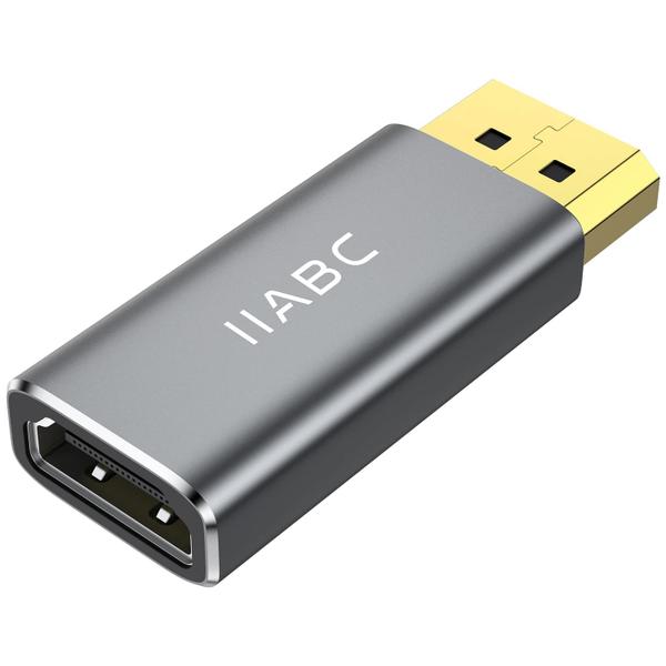 Imagem de Adaptador IIABC DisplayPort para HDMI 4K banhado a ouro cinza