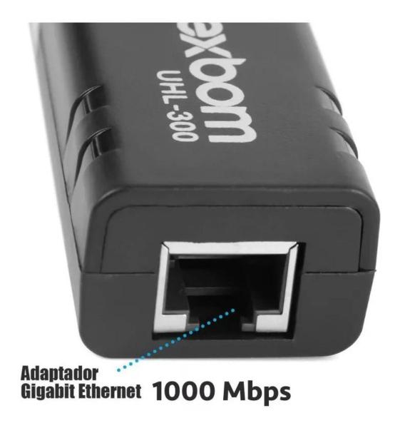 Imagem de Adaptador Internet Rj45 Lan 1000mbps E Hub 3 Portas Usb 3.0