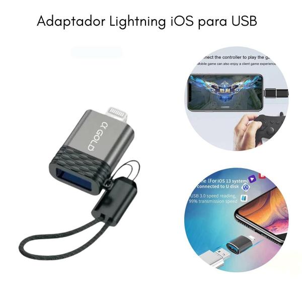 Imagem de Adaptador Lightning iOS para USB A' Gold Pro