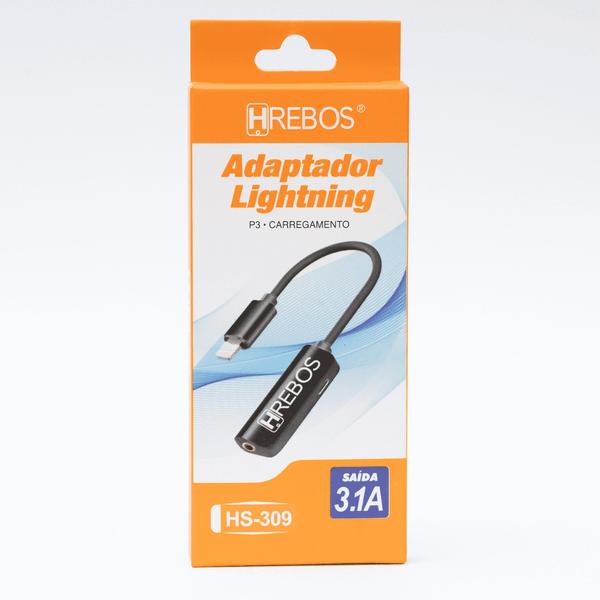 Imagem de Adaptador Lightning Para Fone P3 e Carregamento Hrebos HS-309