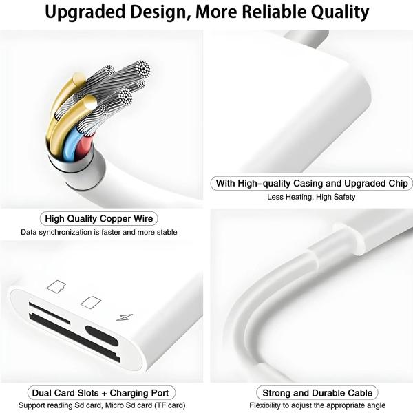 Imagem de Adaptador Lightning para Leitor de Cartão SD - iPhone 12/13/14/15 Pro Max