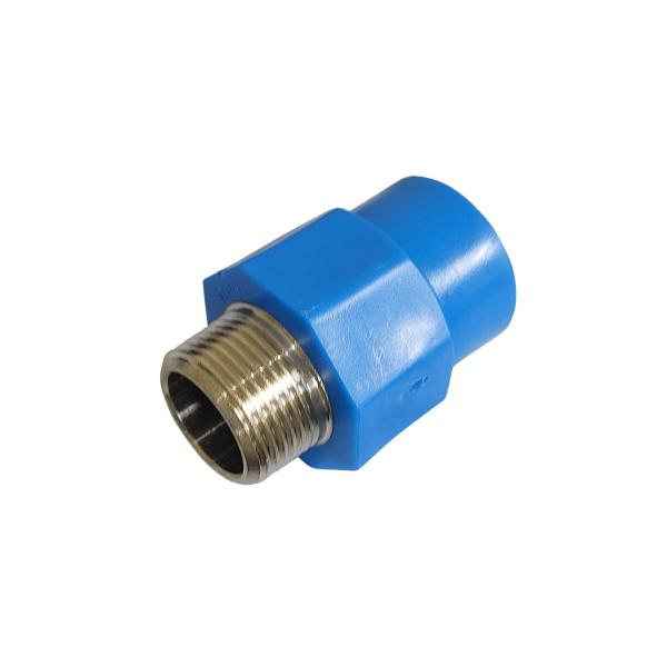 Imagem de Adaptador Macho 32 x 1" BSP PPR Azul para Rede de Ar Comprimido